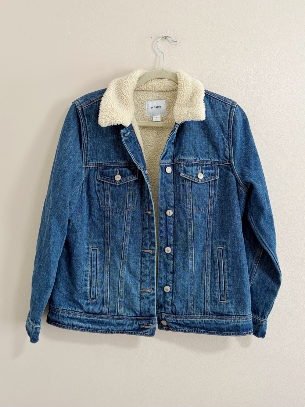 Old Navy Sherpa-Lined Denim Jacket Size Large